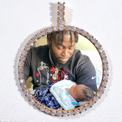 LARGE 3D CIRCLE CUSTOM PICTURE PENDANT