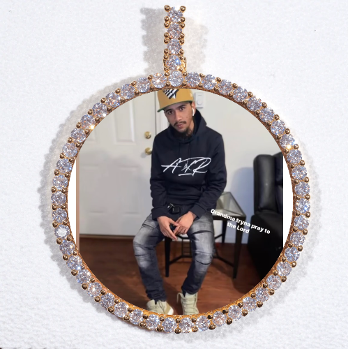 LARGE 3D CIRCLE CUSTOM PICTURE PENDANT