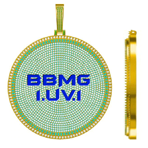 CUSTOM LETTER NECKLACE 3D BIG DISC