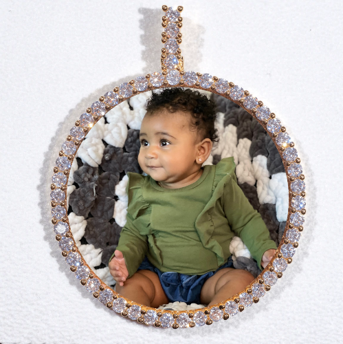 LARGE 3D CIRCLE CUSTOM PICTURE PENDANT