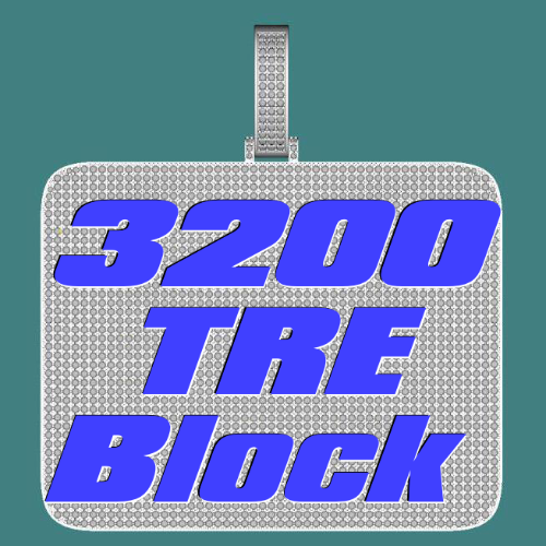 CUSTOM LETTER NECKLACE 3D BIG SQUARE