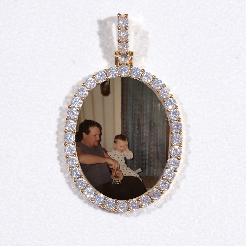 3D Oval Custom Picture Pendant