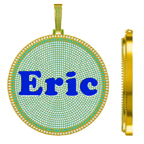 CUSTOM LETTER NECKLACE 3D BIG DISC