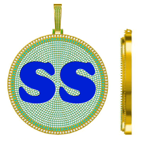 CUSTOM LETTER NECKLACE 3D BIG DISC