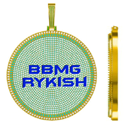 CUSTOM LETTER NECKLACE 3D BIG DISC