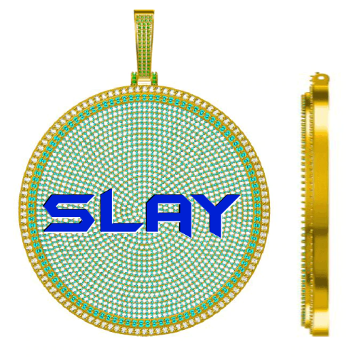 CUSTOM LETTER NECKLACE 3D BIG DISC