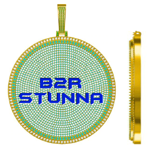CUSTOM LETTER NECKLACE 3D BIG DISC
