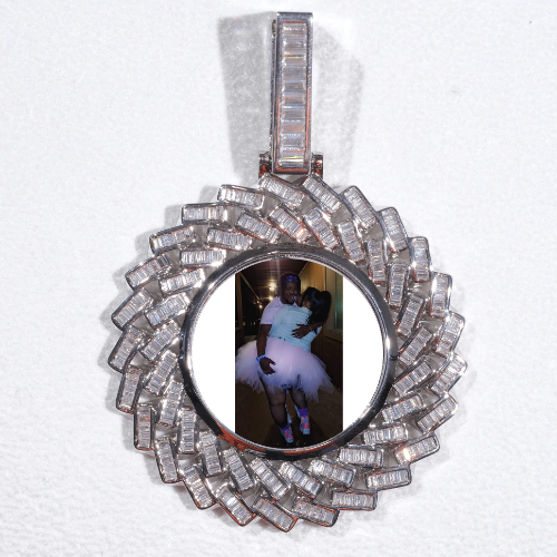Large 3D Baguette Custom Picture Pendant