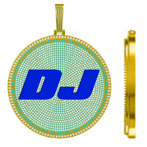 CUSTOM LETTER NECKLACE 3D BIG DISC