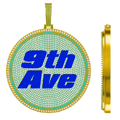 CUSTOM LETTER NECKLACE 3D BIG DISC