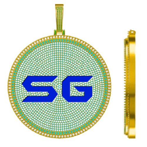 CUSTOM LETTER NECKLACE 3D BIG DISC