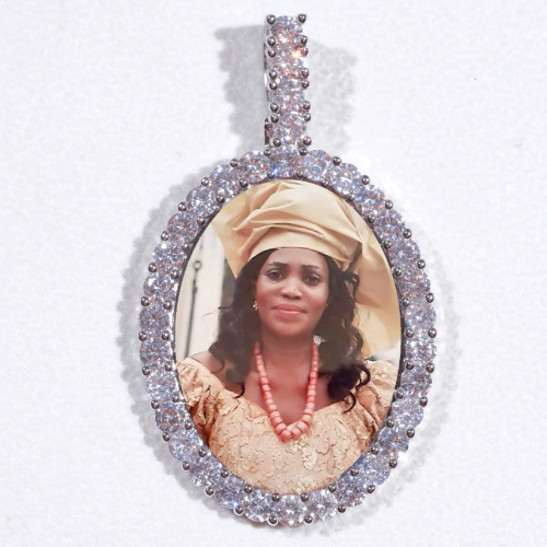 Large 3D Oval Custom Picture Pendant