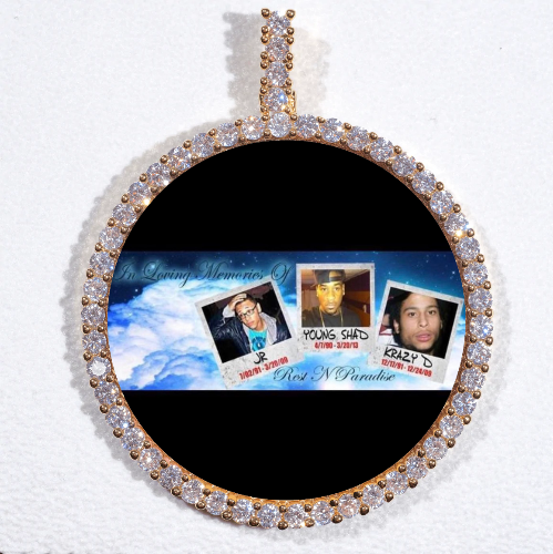 LARGE 3D CIRCLE CUSTOM PICTURE PENDANT