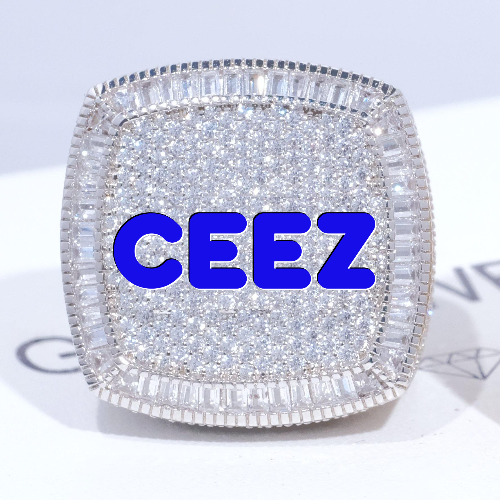 CUSTOM LETTER 3D ICED RING