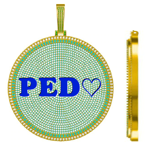 CUSTOM LETTER NECKLACE 3D BIG DISC