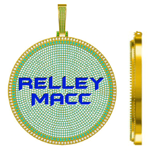 CUSTOM LETTER NECKLACE 3D BIG DISC