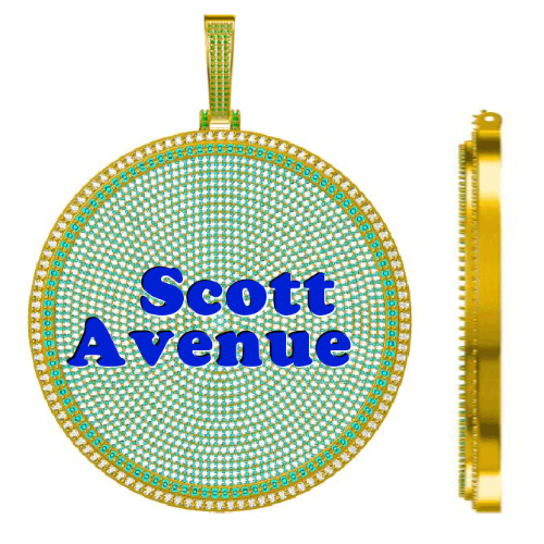 CUSTOM LETTER NECKLACE 3D BIG DISC
