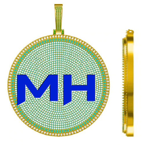 CUSTOM LETTER NECKLACE 3D BIG DISC