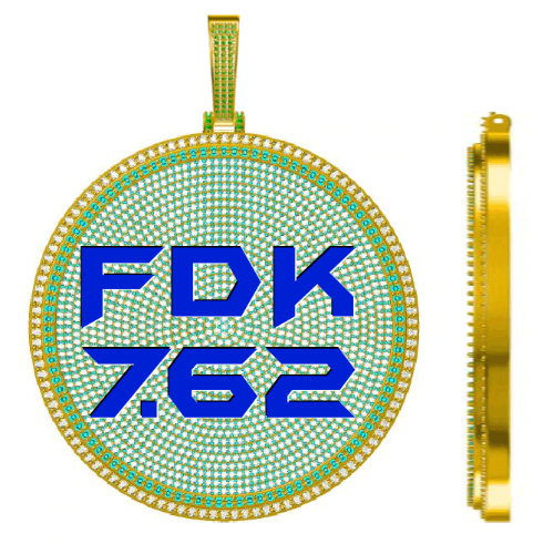CUSTOM LETTER NECKLACE 3D BIG DISC