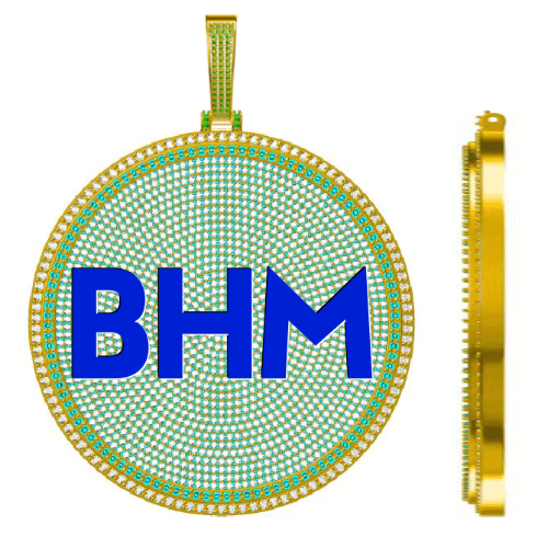 CUSTOM LETTER NECKLACE 3D BIG DISC