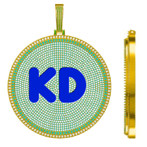 CUSTOM LETTER NECKLACE 3D BIG DISC