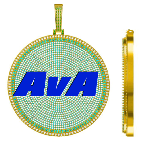 CUSTOM LETTER NECKLACE 3D BIG DISC