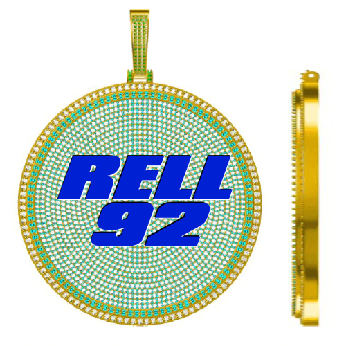 CUSTOM LETTER NECKLACE 3D BIG DISC