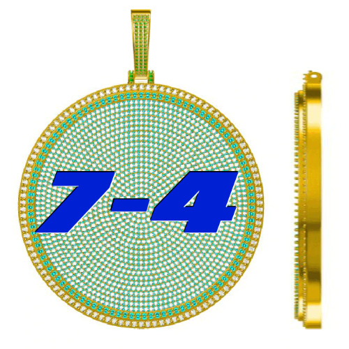 CUSTOM LETTER NECKLACE 3D BIG DISC