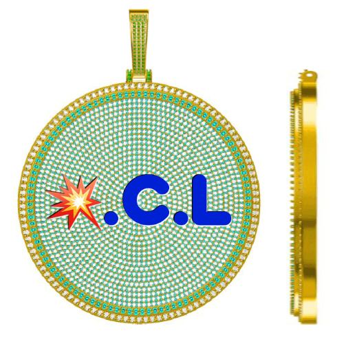 CUSTOM LETTER NECKLACE 3D BIG DISC