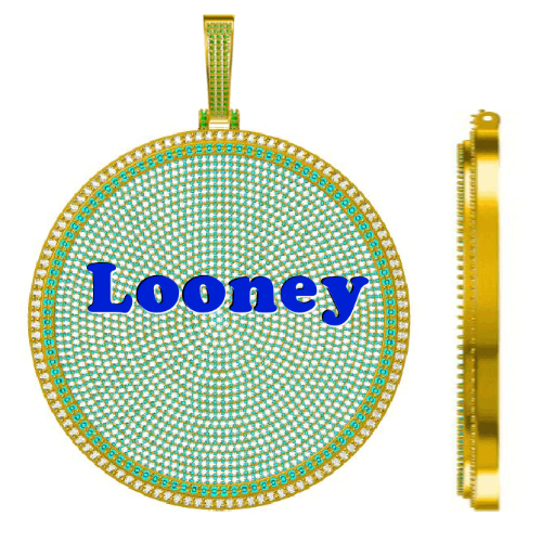 CUSTOM LETTER NECKLACE 3D BIG DISC