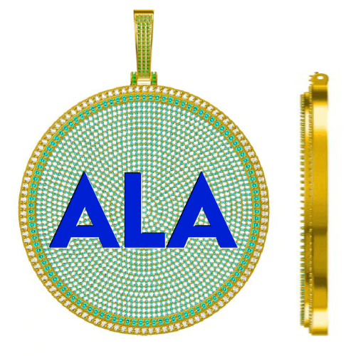 CUSTOM LETTER NECKLACE 3D BIG DISC