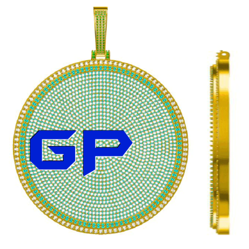 CUSTOM LETTER NECKLACE 3D BIG DISC