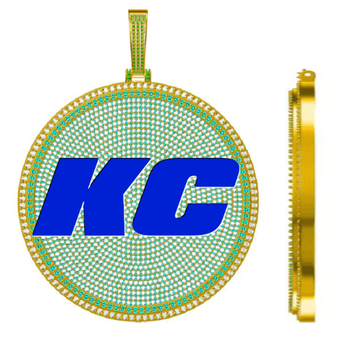 CUSTOM LETTER NECKLACE 3D BIG DISC