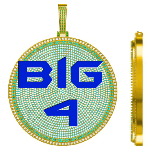 CUSTOM LETTER NECKLACE 3D BIG DISC