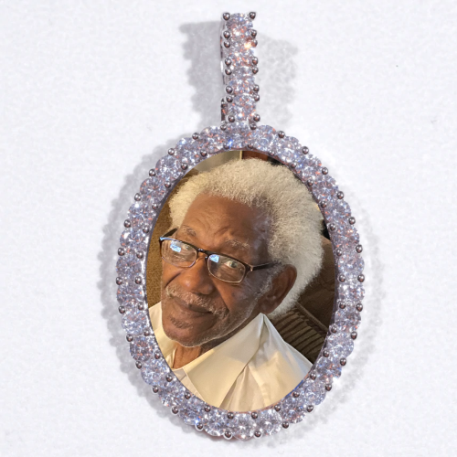 Large 3D Oval Custom Picture Pendant