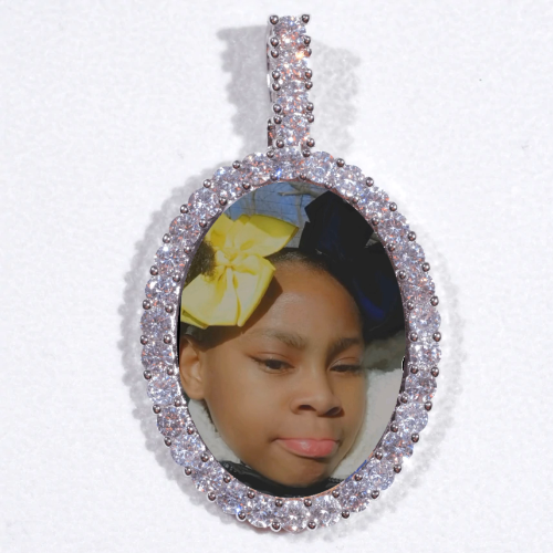 Large 3D Oval Custom Picture Pendant