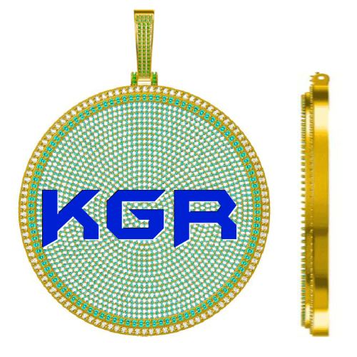 CUSTOM LETTER NECKLACE 3D BIG DISC