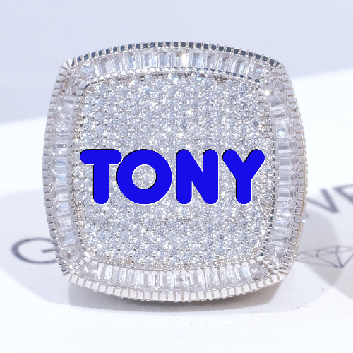 CUSTOM LETTER 3D ICED RING