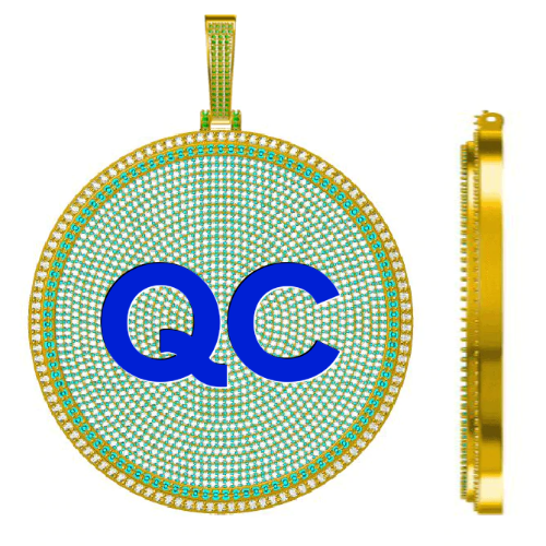 CUSTOM LETTER NECKLACE 3D BIG DISC