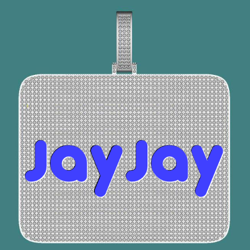 CUSTOM LETTER NECKLACE 3D BIG SQUARE
