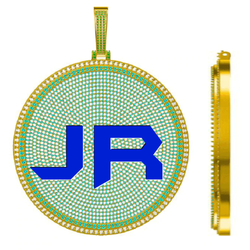 CUSTOM LETTER NECKLACE 3D BIG DISC