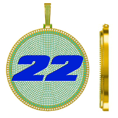 CUSTOM LETTER NECKLACE 3D BIG DISC