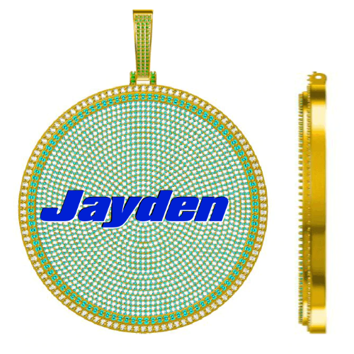CUSTOM LETTER NECKLACE 3D BIG DISC