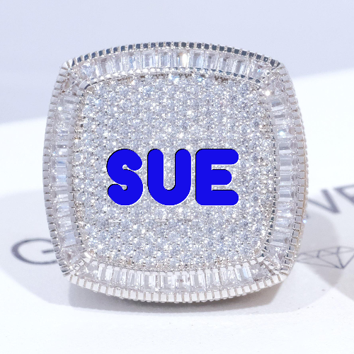 CUSTOM LETTER 3D ICED RING