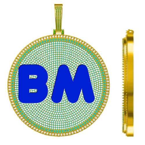 CUSTOM LETTER NECKLACE 3D BIG DISC