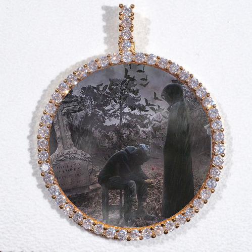 LARGE 3D CIRCLE CUSTOM PICTURE PENDANT
