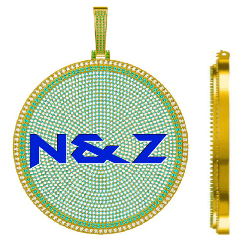 CUSTOM LETTER NECKLACE 3D BIG DISC