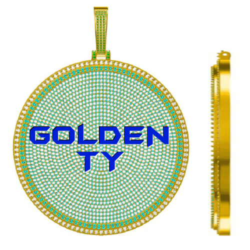 CUSTOM LETTER NECKLACE 3D BIG DISC