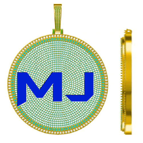 CUSTOM LETTER NECKLACE 3D BIG DISC