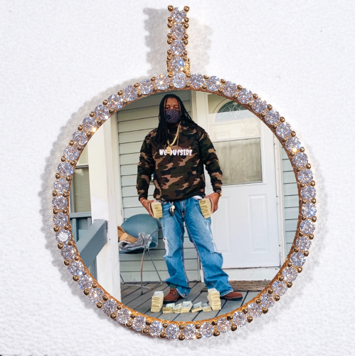 LARGE 3D CIRCLE CUSTOM PICTURE PENDANT
